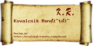 Kovalcsik Renátó névjegykártya