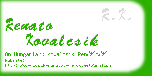 renato kovalcsik business card